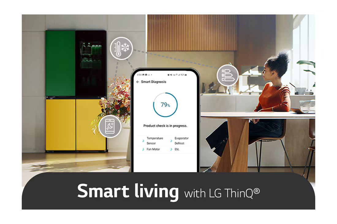 LG French Door Fridge MoodUP®, LED Doors, InstaView™, Smart control with LG ThinQ®